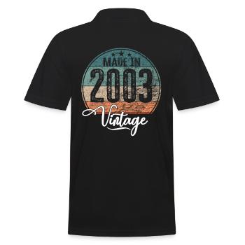 Vintage Made in 2003 Year of birth 2003 Birthday - Men's Polo Shirt - black - Back - Kai (181cm)