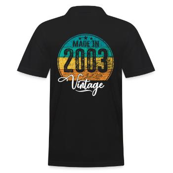 Vintage Made in 2003 Year of birth 2003 Birthday - Men's Polo Shirt - black - Back - Kai (181cm)