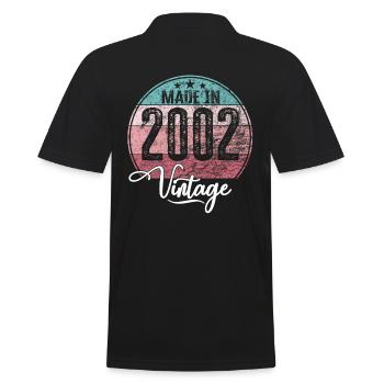 Vintage Fabriqué en 2002 Année de naissance 2002 Anniversaire - Polo Homme - noir - Dos - Kai (181cm)