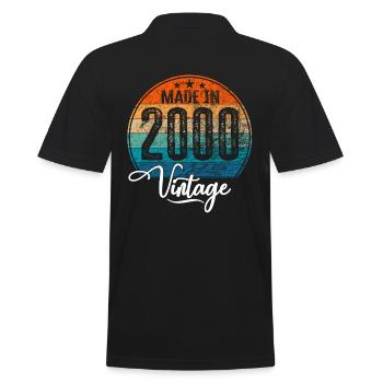 Vintage Fabriqué en 2000 Année de naissance 2000 Anniversaire - Polo Homme - noir - Dos - Kai (181cm)