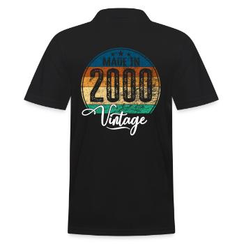 Vintage Fabriqué en 2000 Année de naissance 2000 Anniversaire - Polo Homme - noir - Dos - Kai (181cm)