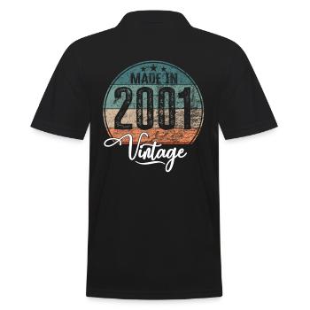 Vintage Fabriqué en 2001 Année de naissance 2001 Anniversaire - Polo Homme - noir - Dos - Kai (181cm)