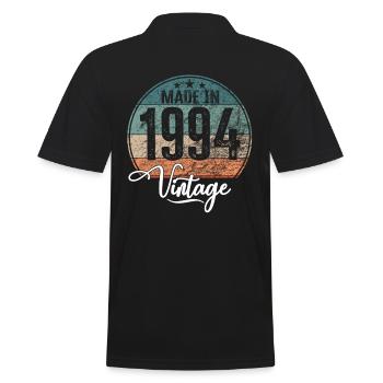 Vintage Made in 1994 Year of birth 1994 Birthday - Men's Polo Shirt - black - Back - Kai (181cm)