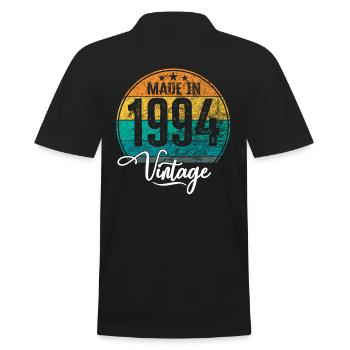 Vintage Made in 1994 Geburtsjahr 1994 Geburtstag - Männer Poloshirt - Schwarz - Hinten - Kai (181cm)