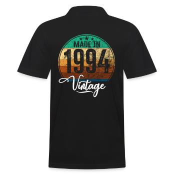 Vintage Made in 1994 Geburtsjahr 1994 Geburtstag - Männer Poloshirt - Schwarz - Hinten - Kai (181cm)