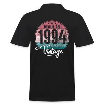 Vintage Made in 1994 Geburtsjahr 1994 Geburtstag - Männer Poloshirt - Schwarz - Hinten - Kai (181cm)