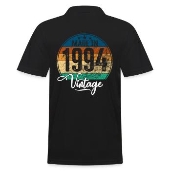 Vintage Made in 1994 Geburtsjahr 1994 Geburtstag - Männer Poloshirt - Schwarz - Hinten - Kai (181cm)