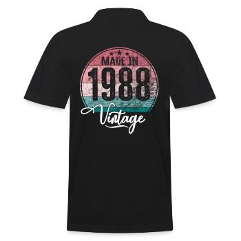 Millésime Fabriqué en 1988 Année de naissance 1988 Anniversaire - Polo Homme - noir - Dos - Kai (181cm)