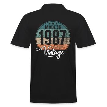 Millésime Fabriqué en 1987 Année de naissance 1987 Anniversaire - Polo Homme - noir - Dos - Kai (181cm)