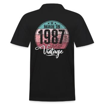 Millésime Fabriqué en 1987 Année de naissance 1987 Anniversaire - Polo Homme - noir - Dos - Kai (181cm)