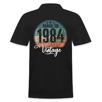 Millésime Fabriqué en 1984 Année de naissance 1984 Anniversaire - Polo Homme - noir - Dos - Kai (181cm)