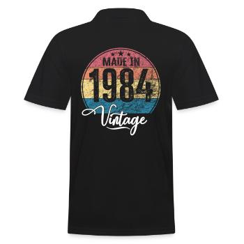 Millésime Fabriqué en 1984 Année de naissance 1984 Anniversaire - Polo Homme - noir - Dos - Kai (181cm)