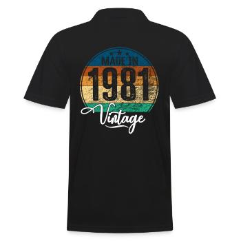 Millésime Fabriqué en 1981 Année de naissance 1981 Anniversaire - Polo Homme - noir - Dos - Kai (181cm)