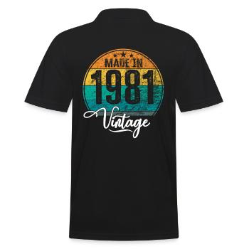 Millésime Fabriqué en 1981 Année de naissance 1981 Anniversaire - Polo Homme - noir - Dos - Kai (181cm)