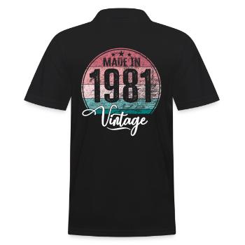 Millésime Fabriqué en 1981 Année de naissance 1981 Anniversaire - Polo Homme - noir - Dos - Kai (181cm)