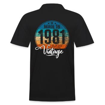 Millésime Fabriqué en 1981 Année de naissance 1981 Anniversaire - Polo Homme - noir - Dos - Kai (181cm)