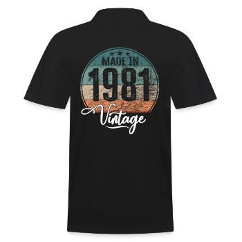 Millésime Fabriqué en 1981 Année de naissance 1981 Anniversaire - Polo Homme - noir - Dos - Kai (181cm)