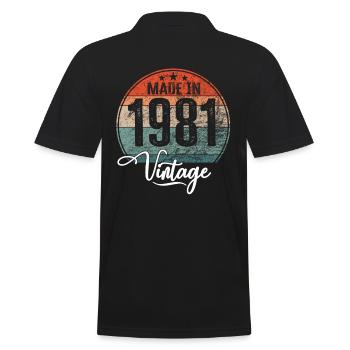 Millésime Fabriqué en 1981 Année de naissance 1981 Anniversaire - Polo Homme - noir - Dos - Kai (181cm)