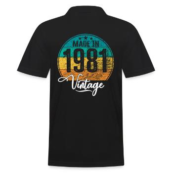 Millésime Fabriqué en 1981 Année de naissance 1981 Anniversaire - Polo Homme - noir - Dos - Kai (181cm)