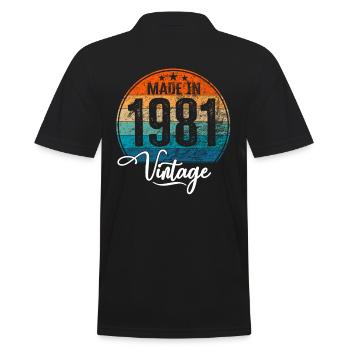 Millésime Fabriqué en 1981 Année de naissance 1981 Anniversaire - Polo Homme - noir - Dos - Kai (181cm)