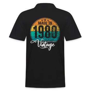 Millésime Fabriqué en 1980 Année de naissance 1980 Anniversaire - Polo Homme - noir - Dos - Kai (181cm)