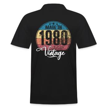 Millésime Fabriqué en 1980 Année de naissance 1980 Anniversaire - Polo Homme - noir - Dos - Kai (181cm)