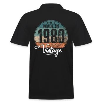 Millésime Fabriqué en 1980 Année de naissance 1980 Anniversaire - Polo Homme - noir - Dos - Kai (181cm)