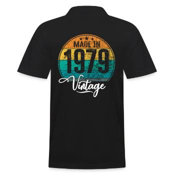 Millésime Fabriqué en 1979 Année de naissance 1979 Anniversaire - Polo Homme - noir - Dos - Kai (181cm)