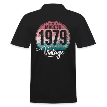 Millésime Fabriqué en 1979 Année de naissance 1979 Anniversaire - Polo Homme - noir - Dos - Kai (181cm)