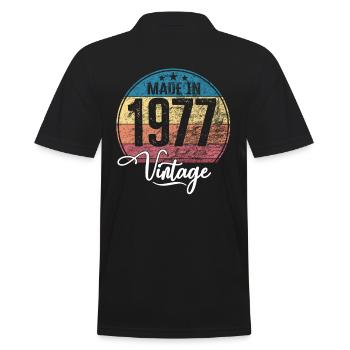 Millésime Fabriqué en 1977 Année de naissance 1977 Anniversaire - Polo Homme - noir - Dos - Kai (181cm)