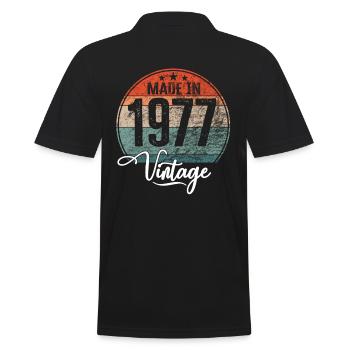 Millésime Fabriqué en 1977 Année de naissance 1977 Anniversaire - Polo Homme - noir - Dos - Kai (181cm)