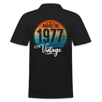 Vintage Fabriqué en 1977 Année de naissance 1977 Anniversaire - Polo Homme - noir - Dos - Kai (181cm)
