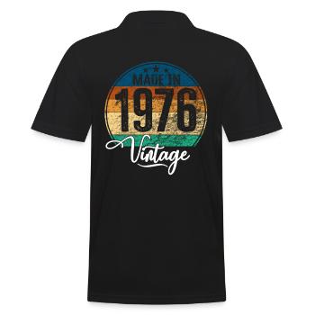 Vintage Made in 1976 Year of birth 1976 Birthday - Men's Polo Shirt - black - Back - Kai (181cm)