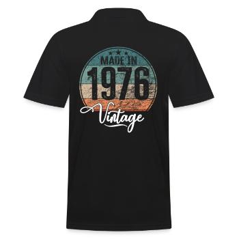 Vintage Made in 1976 Year of birth 1976 Birthday - Men's Polo Shirt - black - Back - Kai (181cm)