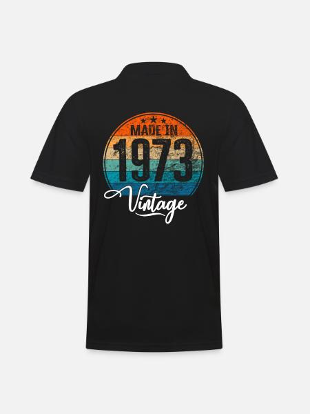 Vintage Made in 1973 Geburtsjahr 1973 Geburtstag - Männer Poloshirt - Schwarz