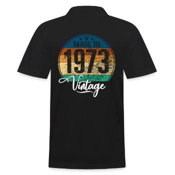 Vintage Made in 1973 Geburtsjahr 1973 Geburtstag - Männer Poloshirt - Schwarz - Hinten - Kai (181cm)