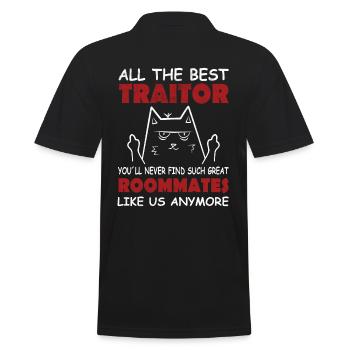 Mitbewohner Wohngemeinschaft Abschied - Männer Poloshirt - Schwarz - Hinten - Kai (181cm)