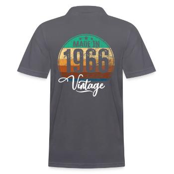 Vintage Made in 1966 Geburtsjahr 1966 Geburtstag - Männer Poloshirt - Anthrazit - Hinten - Nico (186cm)
