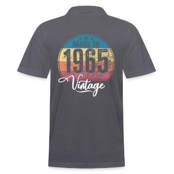 Millésime Fabriqué en 1965 Année de naissance 1965 Anniversaire - Polo Homme - charbon - Dos - Nico (186cm)