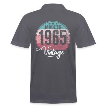 Millésime Fabriqué en 1965 Année de naissance 1965 Anniversaire - Polo Homme - charbon - Dos - Nico (186cm)
