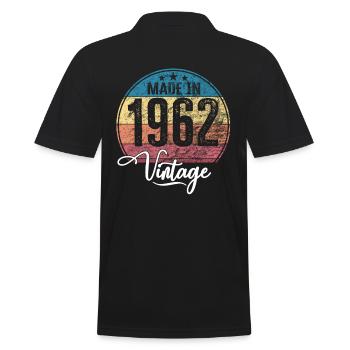 Vintage Made in 1962 Geburtsjahr 1962 Geburtstag - Männer Poloshirt - Schwarz - Hinten - Kai (181cm)