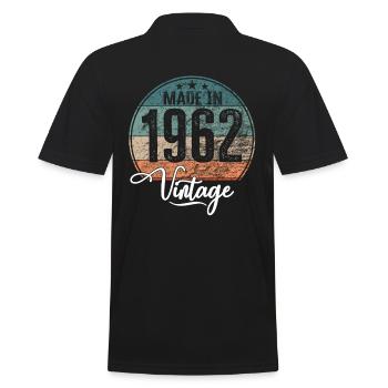 Vintage Made in 1962 Geburtsjahr 1962 Geburtstag - Männer Poloshirt - Schwarz - Hinten - Kai (181cm)