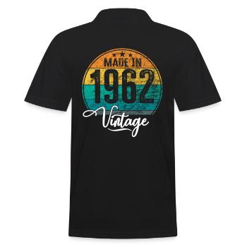 Vintage Made in 1962 Geburtsjahr 1962 Geburtstag - Männer Poloshirt - Schwarz - Hinten - Kai (181cm)