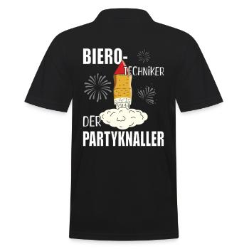 Bier Partyknaller - Männer Poloshirt - Schwarz - Hinten - Kai (181cm)