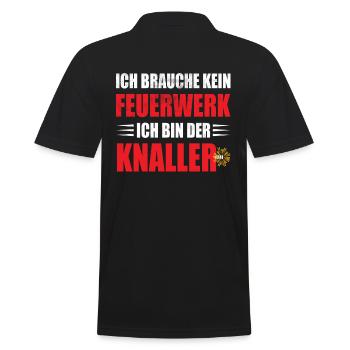 Lustiger Party Spruch - Männer Poloshirt - Schwarz - Hinten - Kai (181cm)