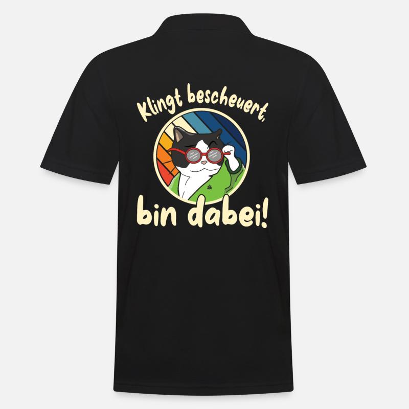 Lustiger Party Spruch mit Katze - Männer Poloshirt - Schwarz