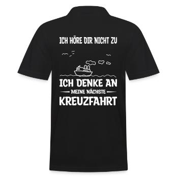 Ich denke an meine nächste Kreuzfahrt - Männer Poloshirt - Schwarz - Hinten - Kai (181cm)