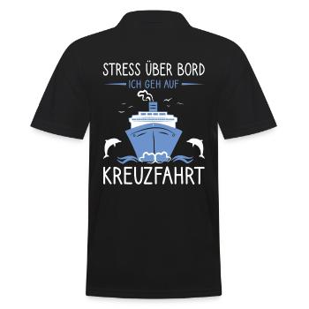 Kreuzfahrt ohne Stress - Männer Poloshirt - Schwarz - Hinten - Kai (181cm)