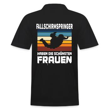Fallschirmspringer haben die schönsten Frauen - Männer Poloshirt - Schwarz - Hinten - Kai (181cm)