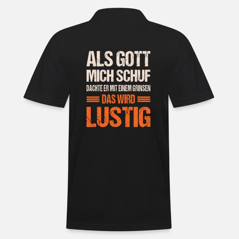 Als Gott mich schuf - Männer Poloshirt - Schwarz